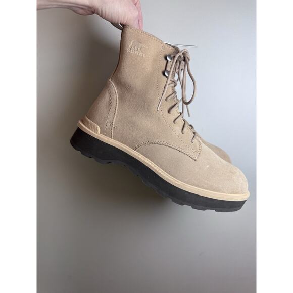 SOREL Lace-up Hi-line boots canoe tawny buff NEW Retail $185 - Size 8.5 NIB NEW - Picture 13 of 16